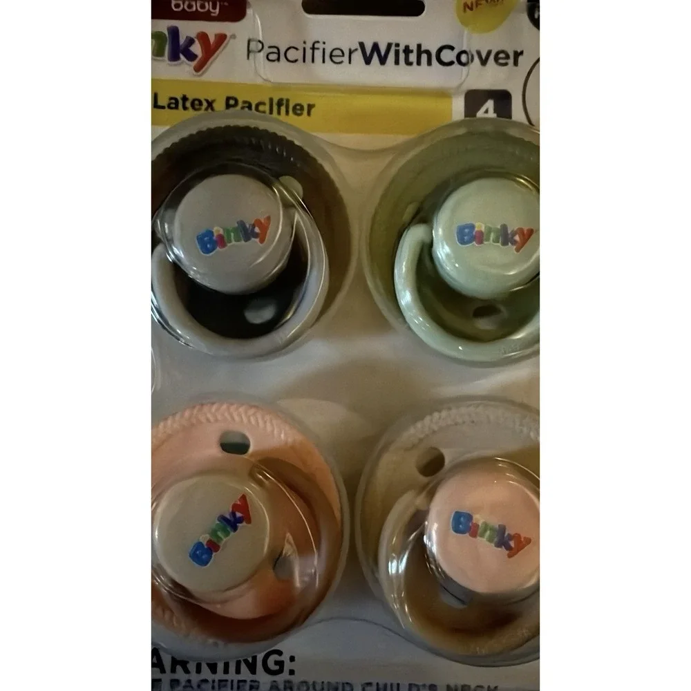 Playtex Baby Binky Latex Pacifiers 4 Pack With Covers BPA Free New Sealed